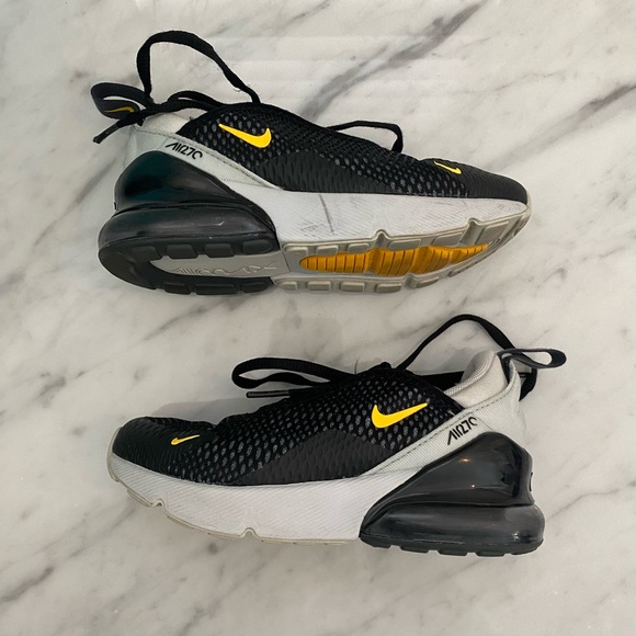 Nike Kids Black/Grey/Yellow Air 270 Size 11.5 - Picture 1 of 7